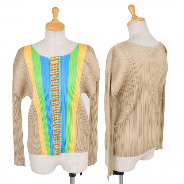 プリーツプリーズPLEATS PLEASE テープ切替プリーツカットソー
