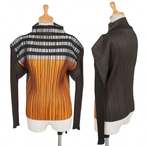 プリーツプリーズPLEATS PLEASE カラープリントハイネック
