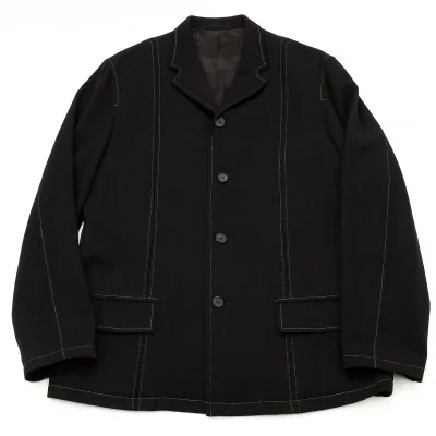 【SALE】ワイズフォーメンY's for men ステッチデザインウールジャケット 黒