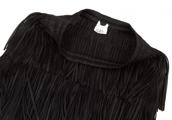 プリーツプリーズPLEATS PLEASE フリンジプリーツスカート 黒1