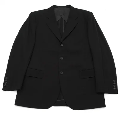マーガレットハウエルメンMARGARET HOWELL MEN ウール3Bテーラードジャケット 黒