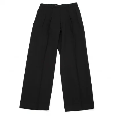 マーガレットハウエルメンMARGARET HOWELL MEN ウールツータックストレートパンツ 黒