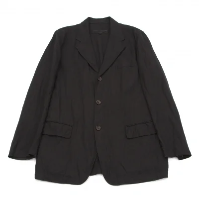 コムデギャルソンオムCOMME des GARCONS HOMME リネン3Bテーラードジャケット 黒