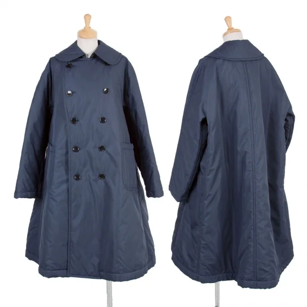 コムコム コムデギャルソンCOMME des GARCONSポリキルティング中綿ダブルコート