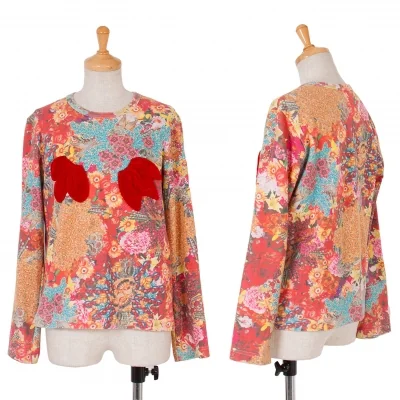 【SALE】コムデギャルソンCOMME des GARCONS ベロアパッチフラワープリントカットソー
