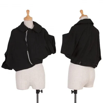 コムデギャルソンCOMME des GARCONSポリ製品染め変形ドルマンショートジャケット 黒