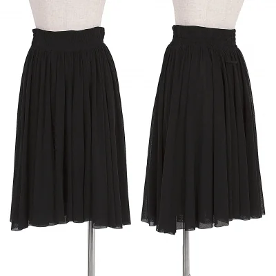 ジャンポールゴルチエ ソレイユJean Paul GAULTIER SOLEIL パワーネットレイヤードギャザースカート 黒