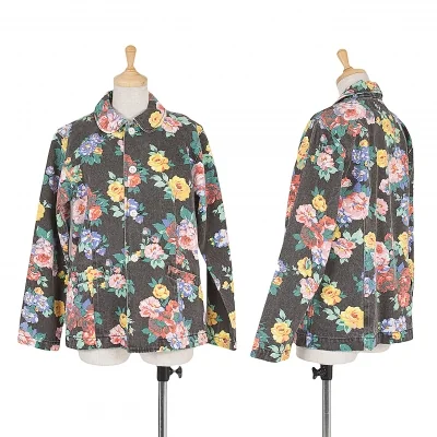 トリココムデギャルソンtricot COMME des GARCONSラウンドカラーフラワープリントジャケット