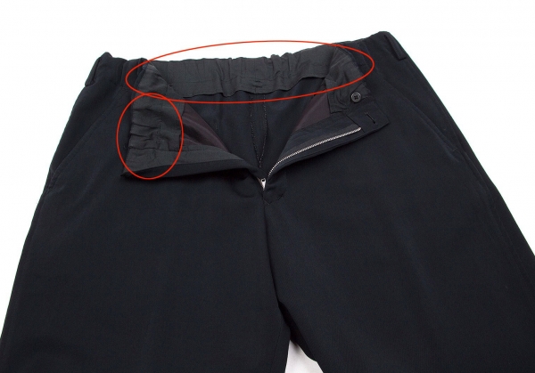 ワイズフォーメンY's for men ウールギャバ裾ボタンパンツ 紺S