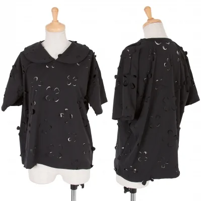 【SALE】コムコム コムデギャルソンCOMME des GARCONSクローバーカッテイングラウンドカラーTシャツ