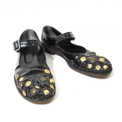 【SALE】トリココムデギャルソンtricot COMME des GARCONS コンチョ装飾パテントフラットシューズ