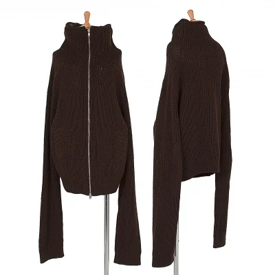 【SALE】ワイズY's ダブルジップニットブルゾン 茶