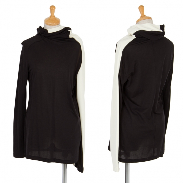 ヨウジヤマモト ファムYohji Yamamoto FEMME 変形フード切替長袖