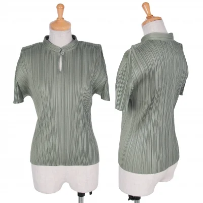 プリーツプリーズPLEATS PLEASE プリーツスタンドカラートップス