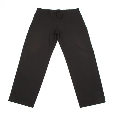 ヨウジヤマモトプールオムYohji Yamamoto pour homme ウエスト紐コットンリップストップパンツ 黒