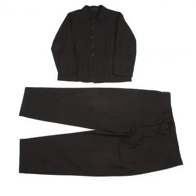 ヨウジヤマモトプールオムYohji Yamamoto pour homme コットンリップストップセットアップ 黒
