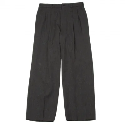 コムデギャルソンオムドゥCOMME des GARCONS HOMME DEUX ウールヘリンボーンツータックパンツ グレー