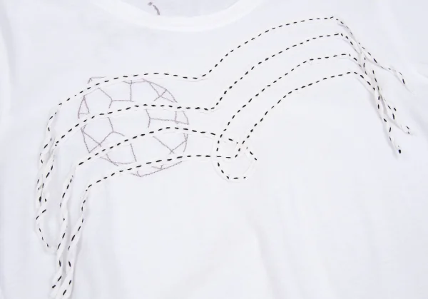 SALE) ISSEY MIYAKE HaaT Stitch embroidery T Shirt White 2 (K