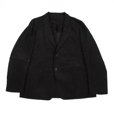 ヨウジヤマモトプールオムYohji Yamamoto POUR HOMME ピンストライプサマージャケット 黒グレー