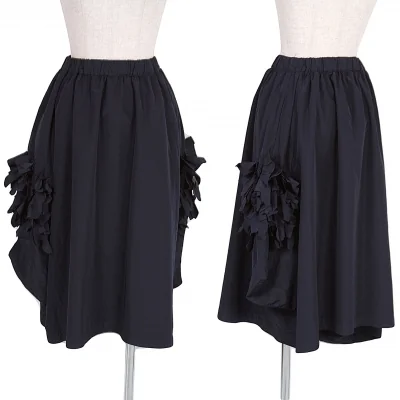 コムコム コムデギャルソンCOMME des GARCONS ポリ製品染めコサージュスカート 紺