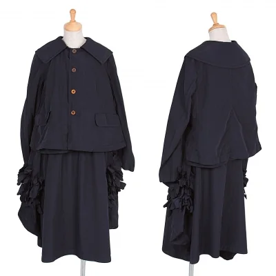 コムコム コムデギャルソンCOMME des GARCONS ポリ製品染めリバーシブルレイヤードセットアップ 紺