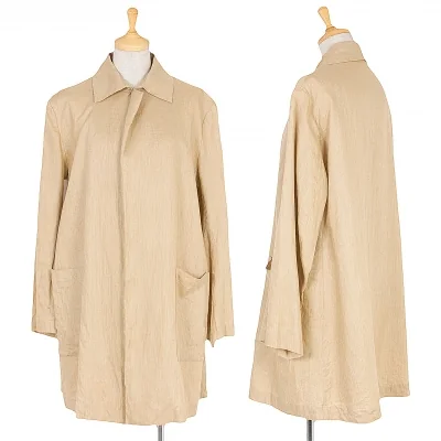 ヨウジヤマモトファムYohji Yamamoto FEMME リネンボタンレスシャツジャケット ベージュ