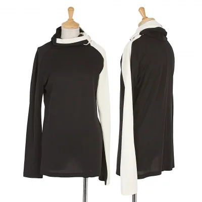 【SALE】ヨウジヤマモト ファムYohji Yamamoto FEMME バイカラー切替ハイネックカットソー