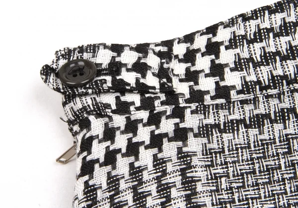 ワイズY's グレンチェックリネンスカート 黒白M位 (K-56791)