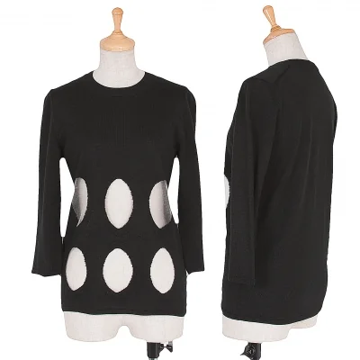【SALE】コムデギャルソンCOMME des GARCONS ドットくり抜きニットソー 黒
