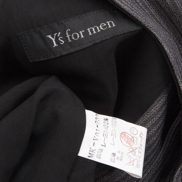 ワイズフォーメンY's for men ストライプレーヨンベスト グレー