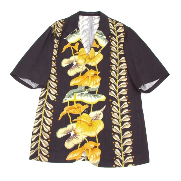【SALE】ヨウジヤマモト プールオムYohji Yamamoto POUR HOMMEボタニカルプリント半袖ジャケット