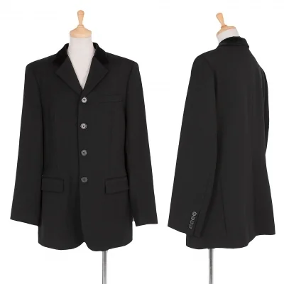 ラルフローレンRALPH LAUREN ベロア衿４Bウールジャケット 黒