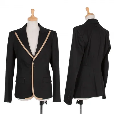 【SALE】ジャンポールゴルチエファムJean Paul GAULTIER FEMME ラインデザインコットンジャケット 黒ベージュ