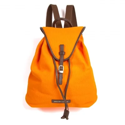 シーバイクロエSEE BY CHLOE キャンバスリュック オレンジ茶