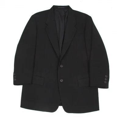 【SALE】ヨウジヤマモト コスチュームドオムYohji Yamamoto COTUME D' HOMME ウールシャドーストライプジャケット 黒