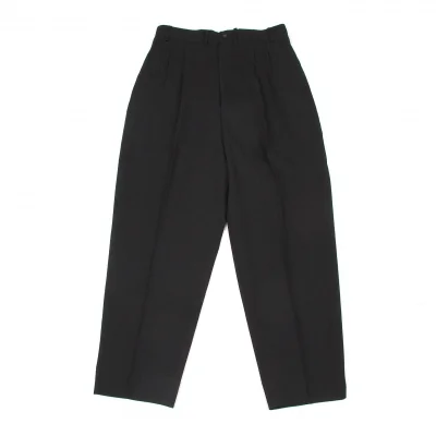 ヨウジヤマモト コスチュームドオムYohji Yamamoto COTUME D' HOMME ウールシャドーストライプツータックパンツ 黒