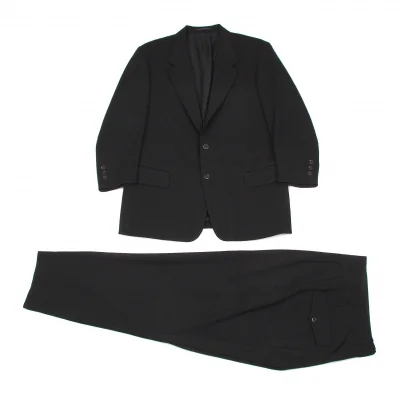 【SALE】ヨウジヤマモト コスチュームドオムYohji Yamamoto COTUME D' HOMME ウールシャドーストライプセットアップスーツ 黒