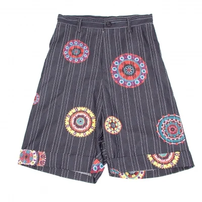 【SALE】リミフゥLIMI feu プリントステッチデザインデニムサルエルパンツ インディゴ黄赤他