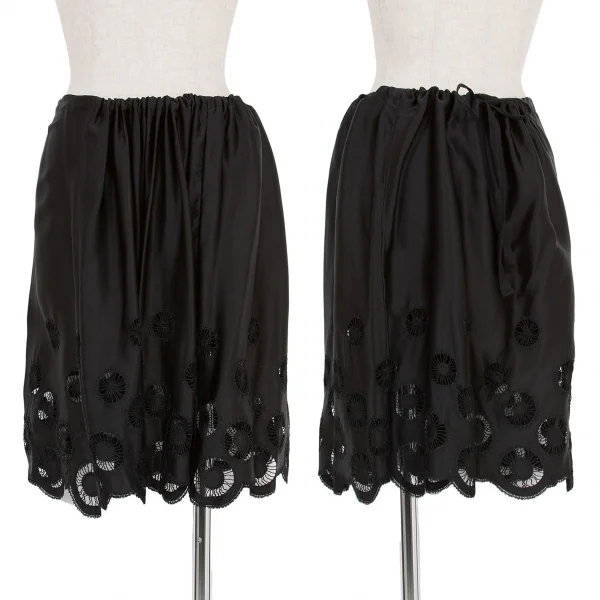 【SALE】アンドゥムルメステールANN DEMEULEMEESTER シルクレーヨンホールデザインスカート