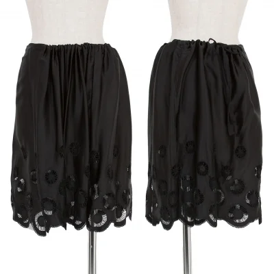 【SALE】アンドゥムルメステールANN DEMEULEMEESTER シルクレーヨンホールデザインスカート