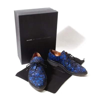 【SALE】マークバイマークジェイコブスMARC by MARC JACOBS 花柄レース貼り付けレザーシューズ