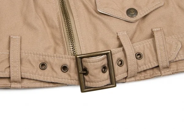 【SALE】ワイズ×ショットY's × Schott レザー切替コットンライダースジャケット ベージュ生成りM K-57757_010