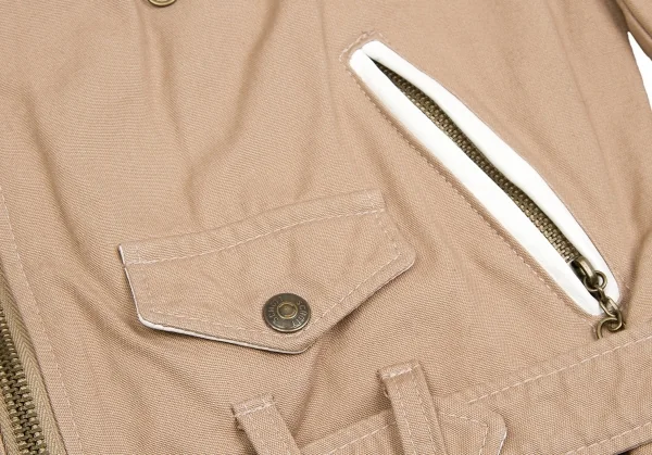 【SALE】ワイズ×ショットY's × Schott レザー切替コットンライダースジャケット ベージュ生成りM K-57757_009