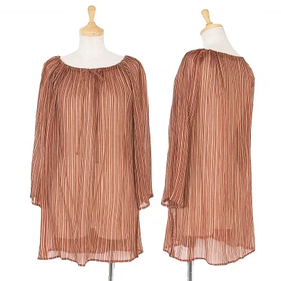 【SALE】ジジリgigli マルチストライプ絞りチュニック レンガカーキ他