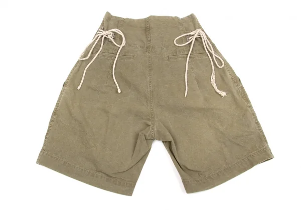 【SALE】ワイズY's コットンレースアップデザインハーフパンツ カーキ2 K-57890_008