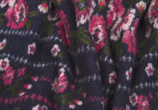 【SALE】ジュンヤワタナベマンピンク コムデギャルソンJUNYA WATANABE MAN PINK COMME des GARCONS フリンジカットフラワープリントノースリーブワンピース 紺ピンクカーキM位 K-58009_010