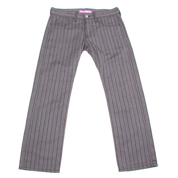 【SALE】ジュンヤワタナベマンピンク コムデギャルソンJUNYA WATANABE MAN PINK COMME des GARCONSジャガードストライプパンツ グレーM K-58010_001