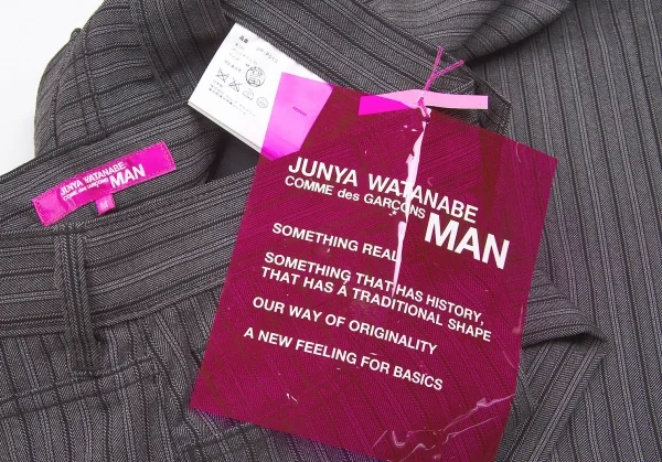 【SALE】ジュンヤワタナベマンピンク コムデギャルソンJUNYA WATANABE MAN PINK COMME des GARCONSジャガードストライプパンツ グレーM K-58010_010