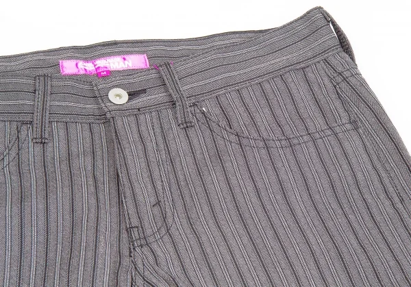 【SALE】ジュンヤワタナベマンピンク コムデギャルソンJUNYA WATANABE MAN PINK COMME des GARCONSジャガードストライプパンツ グレーM K-58010_003