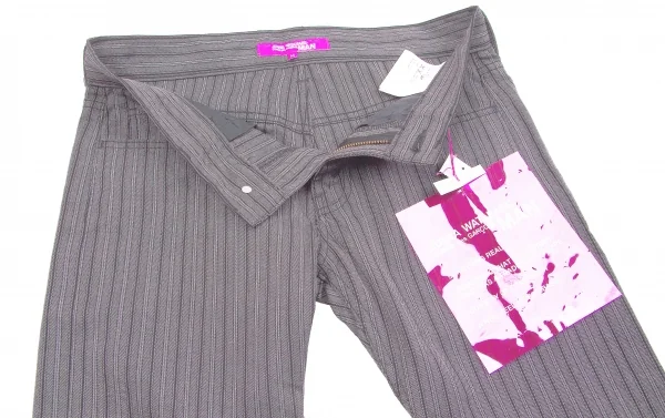 【SALE】ジュンヤワタナベマンピンク コムデギャルソンJUNYA WATANABE MAN PINK COMME des GARCONSジャガードストライプパンツ グレーM K-58010_004